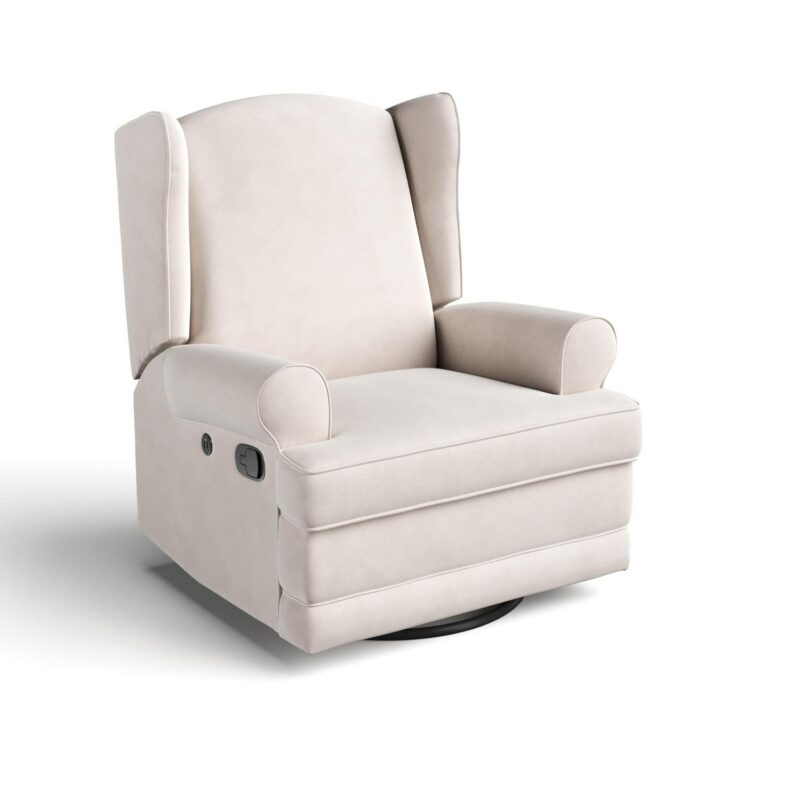 Storkcraft Modern Ivory Swivel Glider Chair