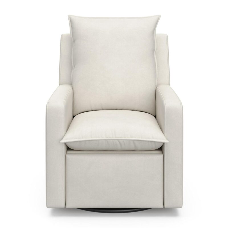 Storkcraft Modern Ivory Swivel Glider Chair - Image 5