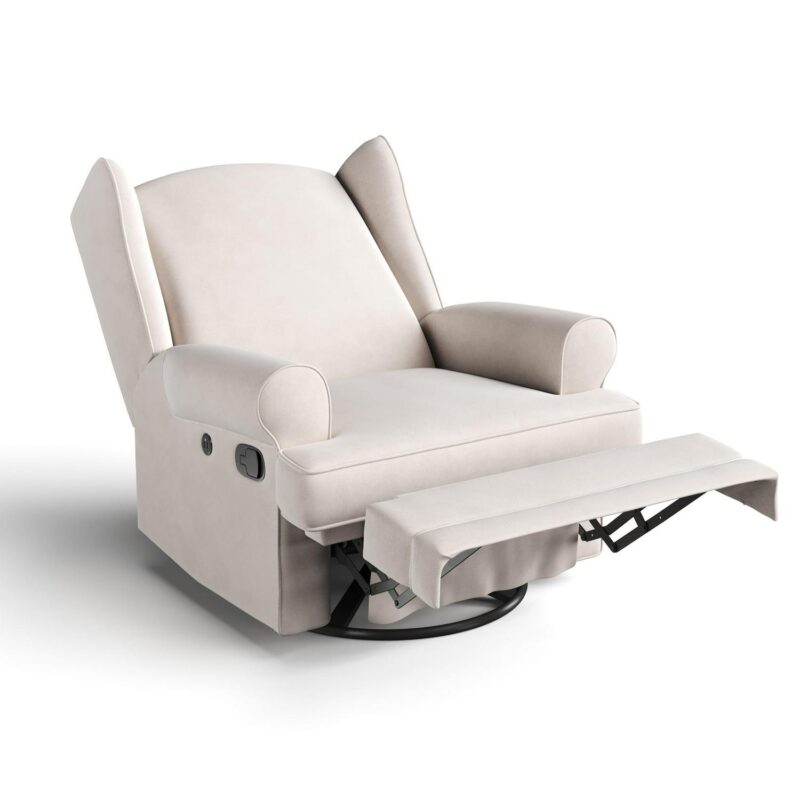 Storkcraft Modern Ivory Swivel Glider Chair - Image 5