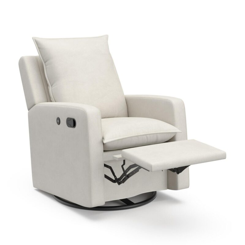 Storkcraft Modern Ivory Swivel Glider Chair - Image 7