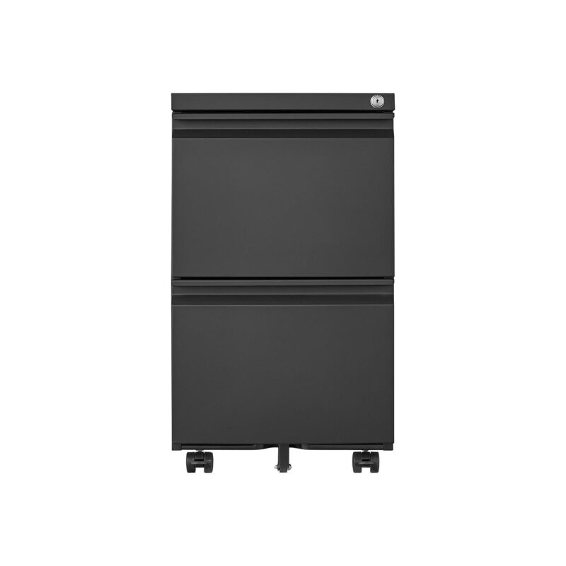 Sumyeg 2 Drawer File Cabinet with Lock Black 2 -Drawer 15.35-Inches File Cabinet - Image 6