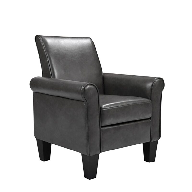 Sumyeg Accent Chairs Modern Gray Faux leather Accent Chair