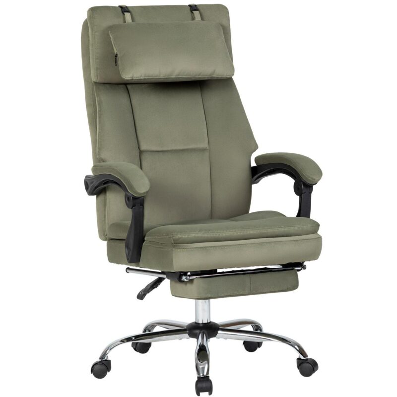Sumyeg Big and Tall Executive Office Chair Green Contemporary Ergonomic Adjustable Height Swivel Upholstered Executive Chair