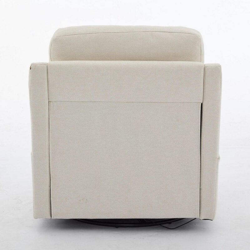 Sumyeg Cream white fabric swivel rotating accent chair Modern Cream white Swivel Accent Chair - Image 8