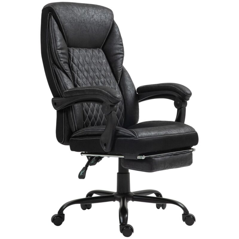 Sumyeg Executive Office Chair with Foot Rest Black Contemporary Ergonomic Adjustable Height Swivel Polyester Executive Chair - Image 8
