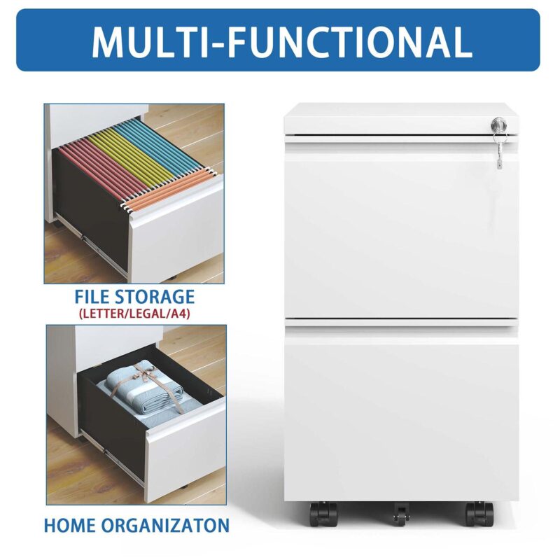 Sumyeg File Cabinet White 2 -Drawer 14.69-Inches File Cabinet - Image 7