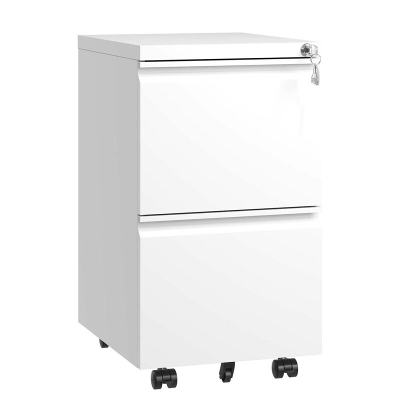 Sumyeg File Cabinet White 2 -Drawer 14.69-Inches File Cabinet