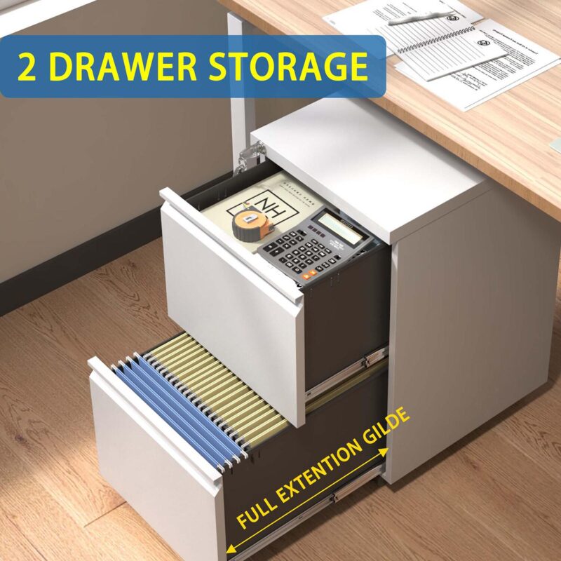 Sumyeg File Cabinet White 2 -Drawer 14.69-Inches File Cabinet - Image 8