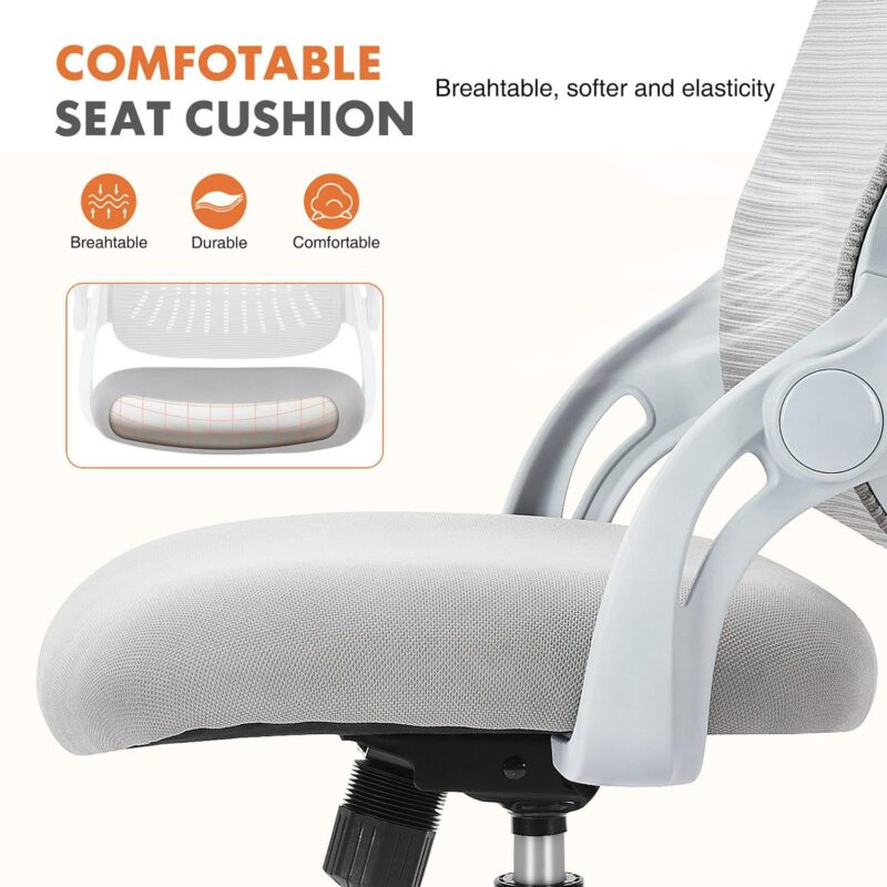 Sumyeg Gray Ergonomic Adjustable Height Executive Chair Gray Contemporary Ergonomic Adjustable Height Swivel Mesh Executive Chair - Image 7