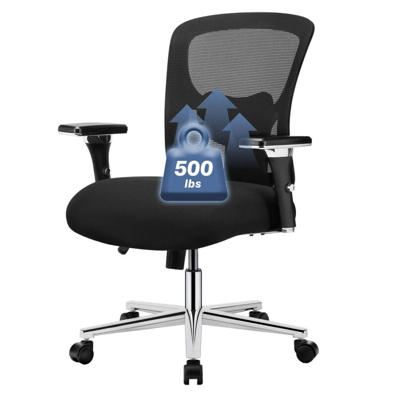 Sumyeg Heavy-duty mesh ergonomic computer chair Black Contemporary Ergonomic Adjustable Height Swivel Mesh Desk Chair