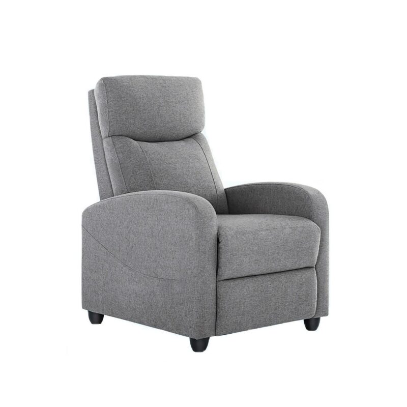 Sumyeg Massage Recliner Sofa with Lumbar Support Gray Polyester Upholstered Recliner