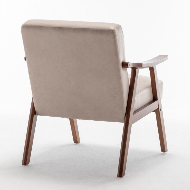 Sumyeg Mid-Century Modern Chair Midcentury Light Camel Accent Chair - Image 12
