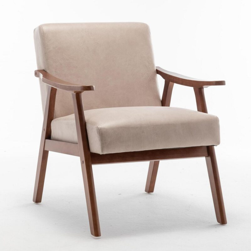 Sumyeg Mid-Century Modern Chair Midcentury Light Camel Accent Chair