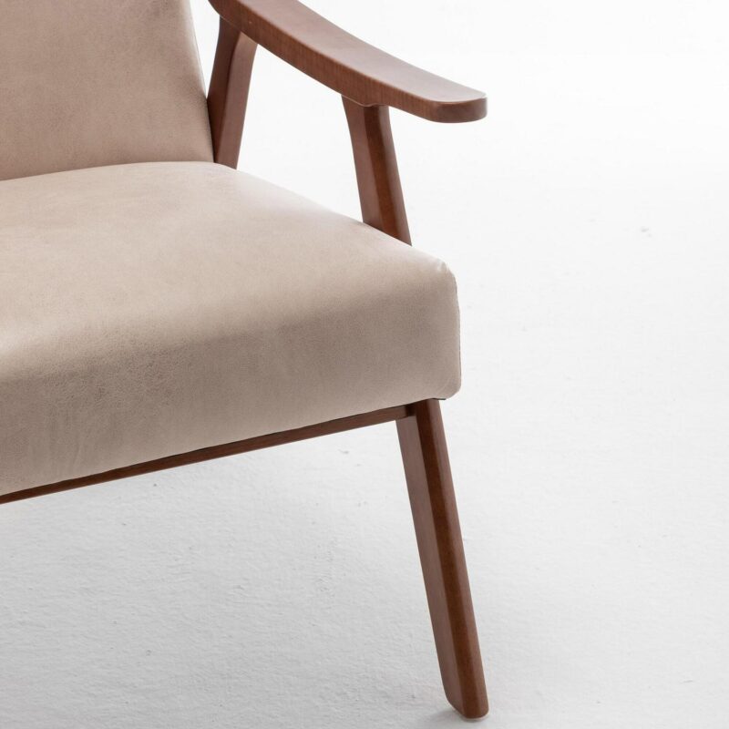 Sumyeg Mid-Century Modern Chair Midcentury Light Camel Accent Chair - Image 15
