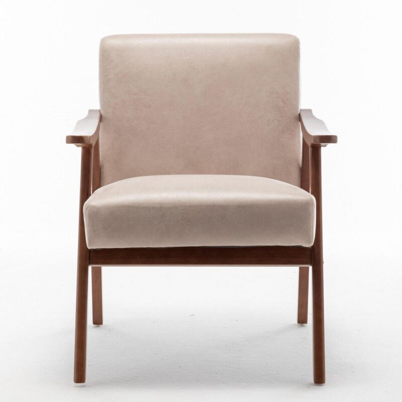 Sumyeg Mid-Century Modern Chair Midcentury Light Camel Accent Chair - Image 10
