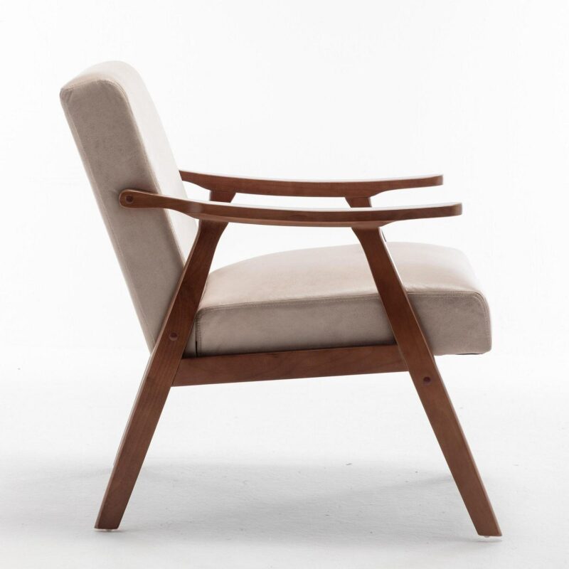 Sumyeg Mid-Century Modern Chair Midcentury Light Camel Accent Chair - Image 11