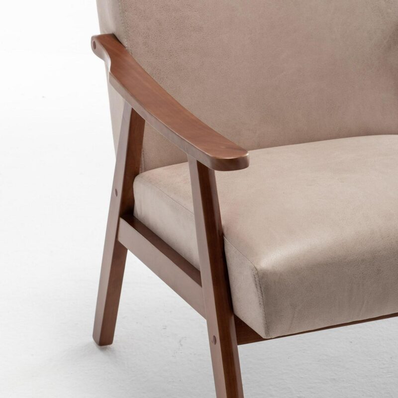Sumyeg Mid-Century Modern Chair Midcentury Light Camel Accent Chair - Image 14