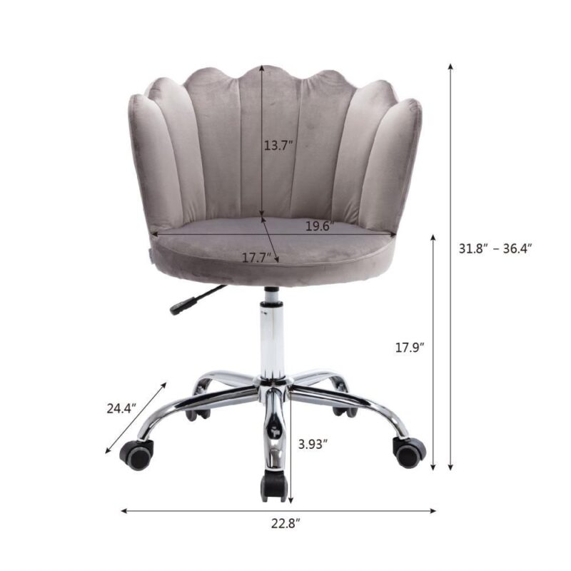 Sumyeg Office chair Gray Contemporary Ergonomic Adjustable Height Swivel Mesh Desk Chair - Image 12