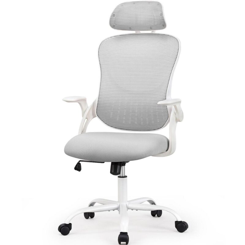 Sumyeg Office chair Gray Contemporary Ergonomic Adjustable Height Swivel Mesh Desk Chair