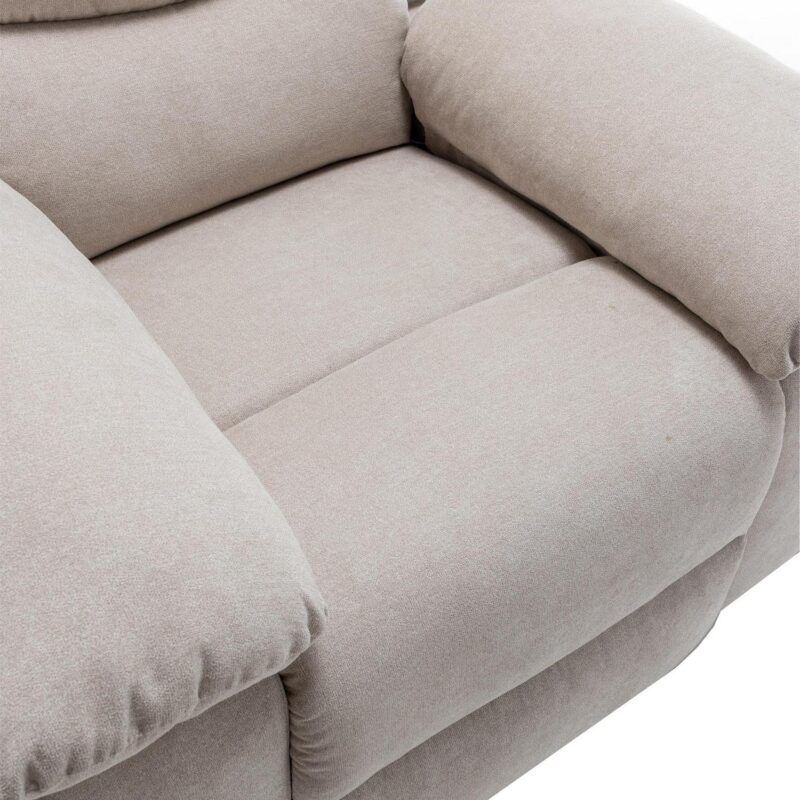 Sumyeg Power Recliner Chair with Adjustable Massage Function Beige Velvet Upholstered Powered Reclining Massage chair - Image 10