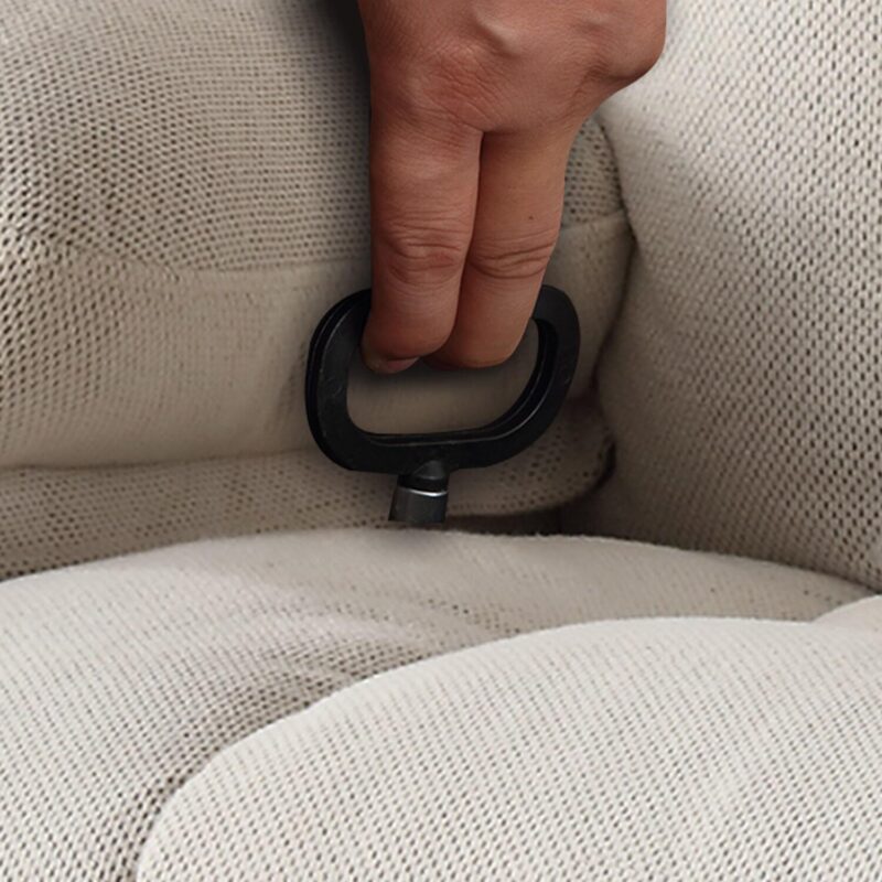 Sumyeg Swinging recliner massage heated sofa Beige Velvet Upholstered Swivel Massage chair - Image 11