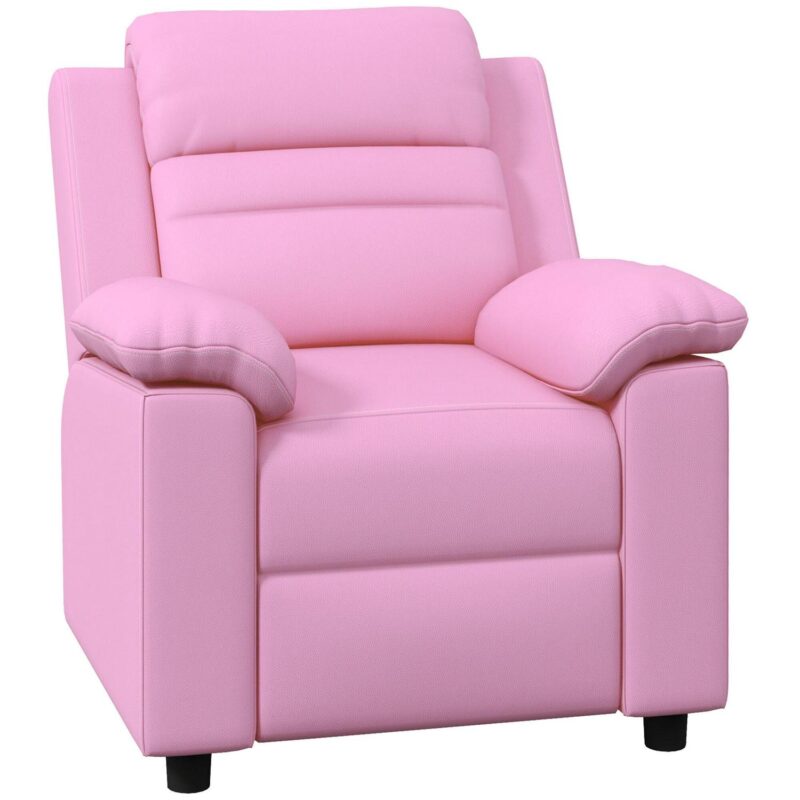 Sumyeg Toddler Leather Sofa Lounge Chair Pink Faux leather Upholstered Recliner - Image 2