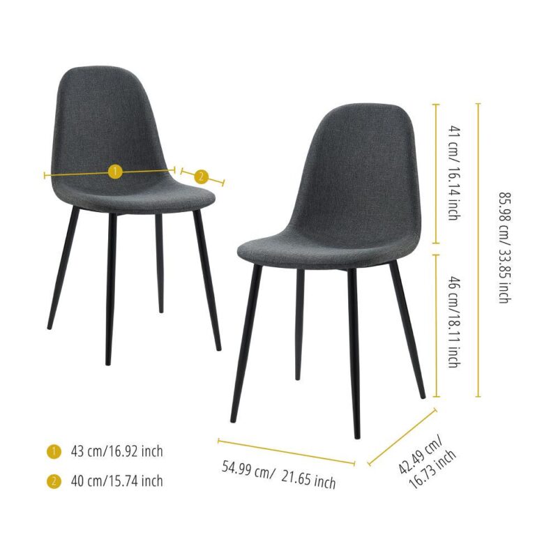 Teamson Home 2 Minimalist Midcentury Dark grey and black Accent Chair - Image 6