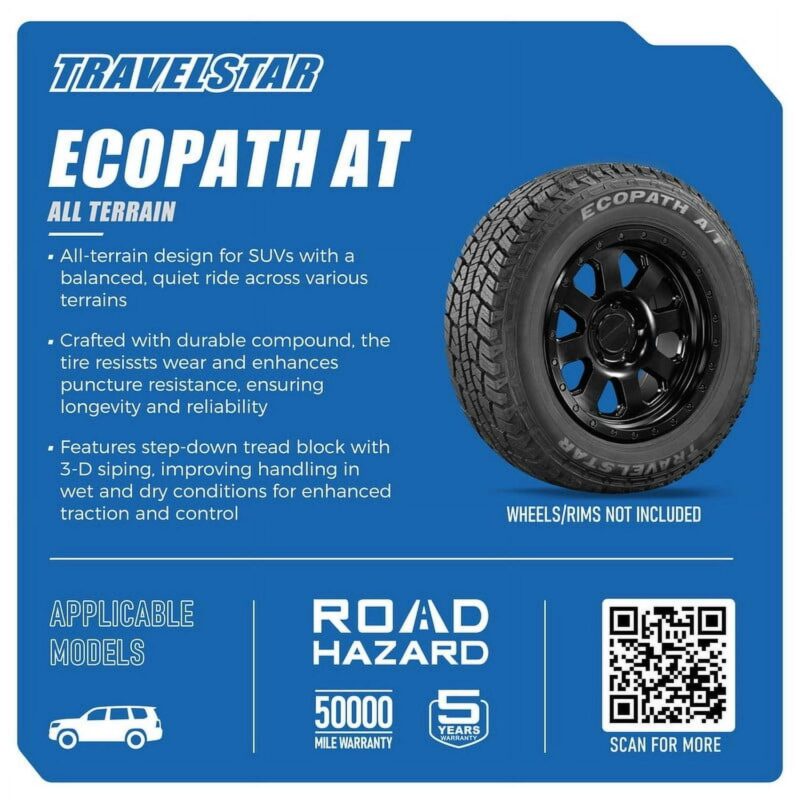 Travelstar EcoPath A/T All Terrain 275/55R20 113T SUV Tire-275/55/20 275/55R20(Tire Only) - Image 5