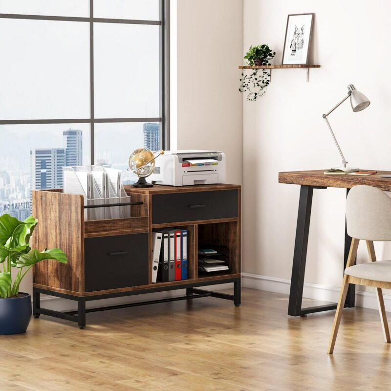 Tribesigns Brown/Black 2 -Drawer 39.4-Inches File Cabinet - Image 5