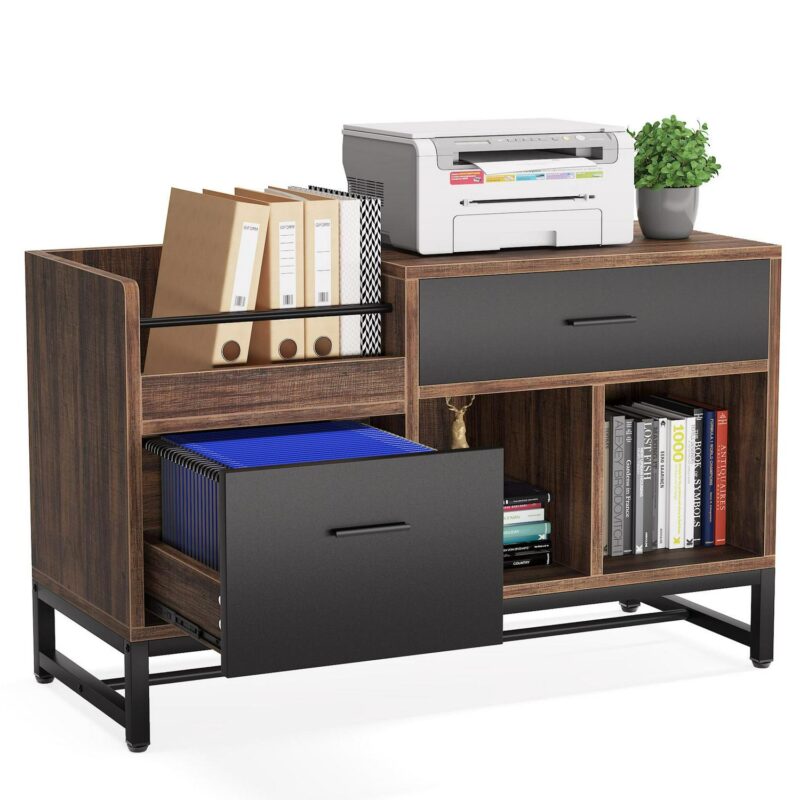Tribesigns Brown/Black 2 -Drawer 39.4-Inches File Cabinet