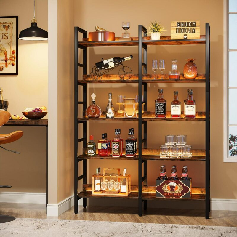 Tribesigns Brown Metal 5 -Shelf Ladder Bookcase ( 47.24-Inches W x 70.87-Inches H x 11.81-Inches D ) Unfinished - Image 2