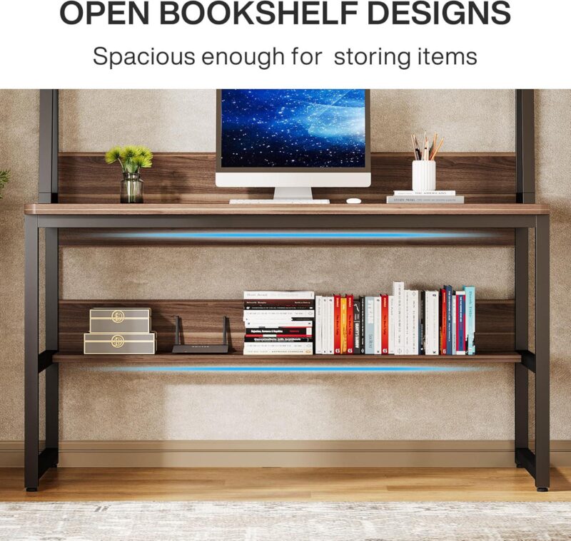 Tribesigns Hoga-C0037 47.24-Inches Brown Modern/Contemporary Computer desk Hutch Included - Image 6