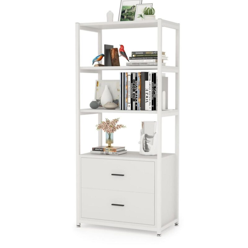 Tribesigns Hoga-f1417 White Metal 4 -Shelf Bookcase ( 23.6-Inches W x 60-Inches H x 15.7-Inches D ) Painted