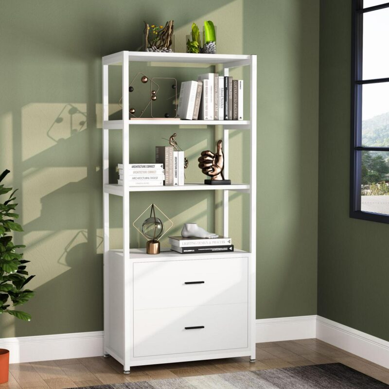 Tribesigns Hoga-f1417 White Metal 4 -Shelf Bookcase ( 23.6-Inches W x 60-Inches H x 15.7-Inches D ) Painted - Image 8