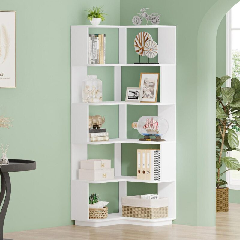 Tribesigns White MDF 6 -Shelf Bookcase ( 23.62-in W x 64.95-in H x 23.62-in D ) Finished - Image 6