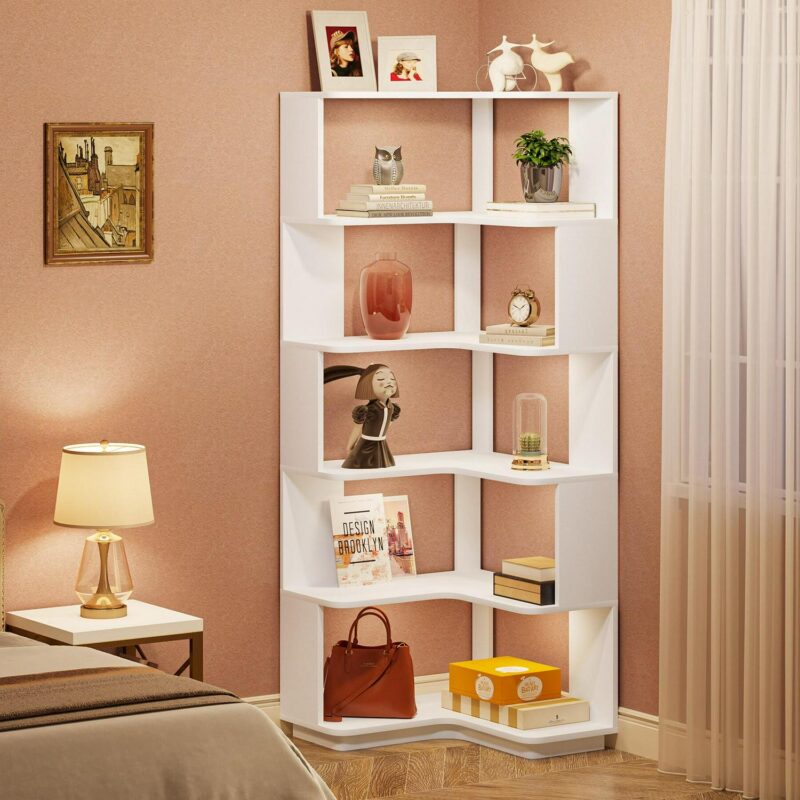 Tribesigns White MDF 6 -Shelf Bookcase ( 23.62-in W x 64.95-in H x 23.62-in D ) Finished - Image 11