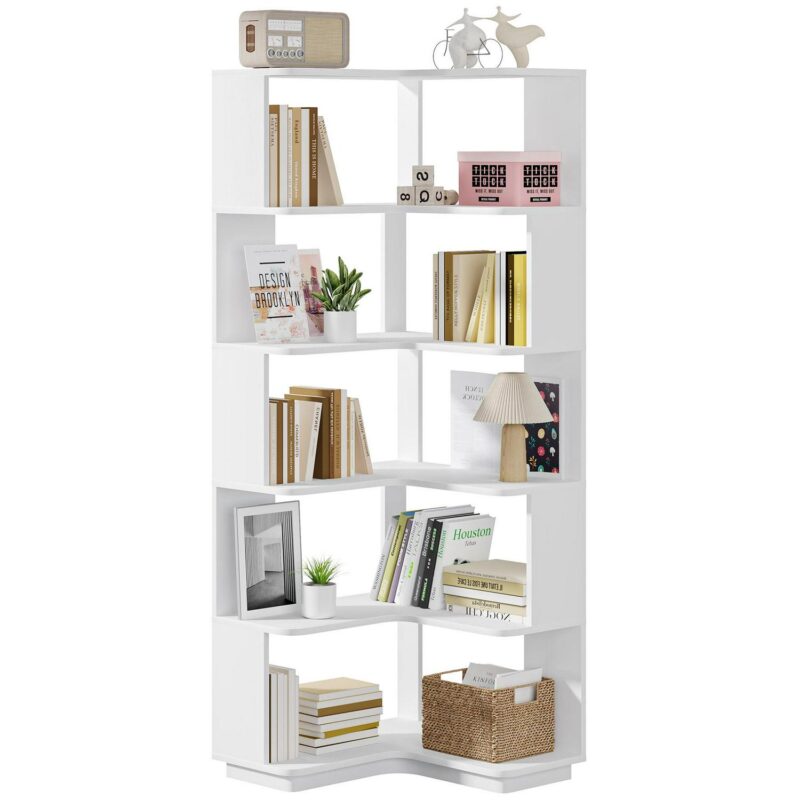 Tribesigns White MDF 6 -Shelf Bookcase ( 23.62-in W x 64.95-in H x 23.62-in D ) Finished