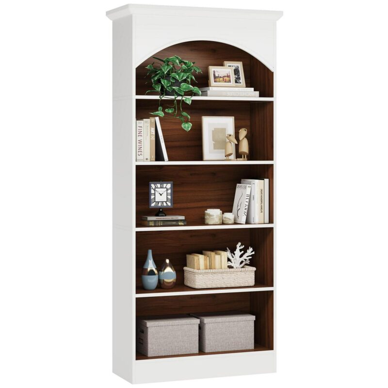 Tribesigns White Particleboard 5 -Shelf Bookcase ( 29.53-Inches W x 70.86-Inches H x 11.81-Inches D ) Painted