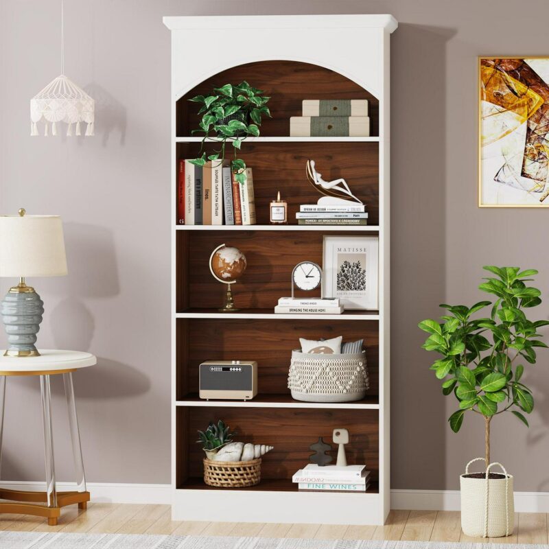 Tribesigns White Particleboard 5 -Shelf Bookcase ( 29.53-Inches W x 70.86-Inches H x 11.81-Inches D ) Painted - Image 4