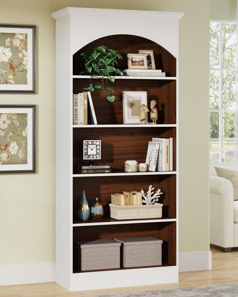 Tribesigns White Particleboard 5 -Shelf Bookcase ( 29.53-Inches W x 70.86-Inches H x 11.81-Inches D ) Painted - Image 7