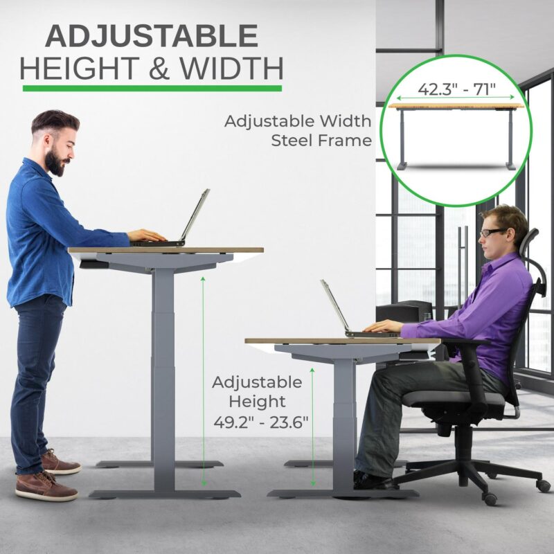 Uncaged Ergonomics 71-Inches Gray Modern/Contemporary Standing desk - Image 7