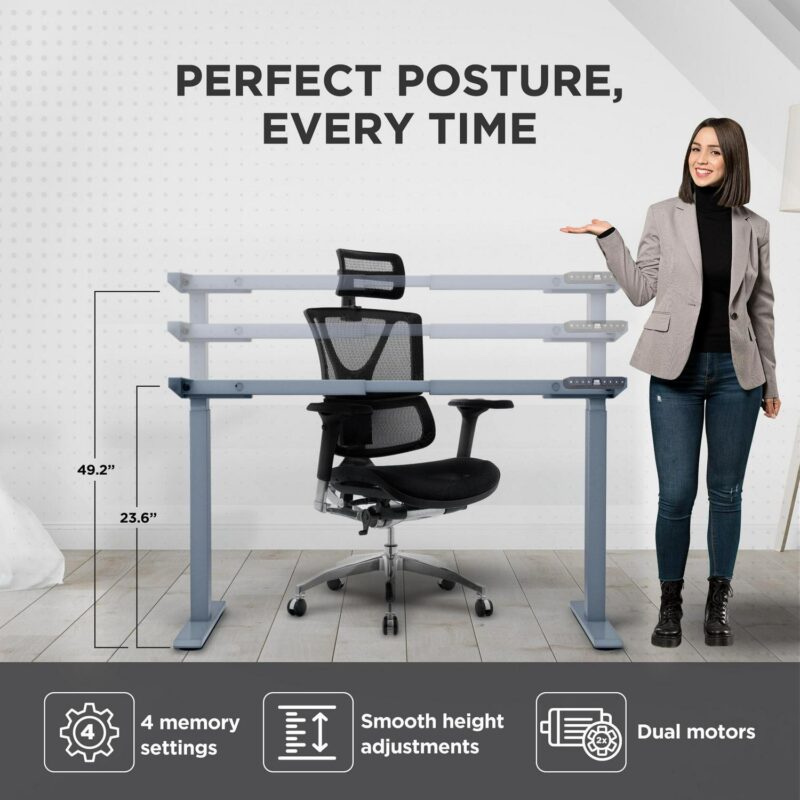 Uncaged Ergonomics 71-Inches Gray Modern/Contemporary Standing desk - Image 4
