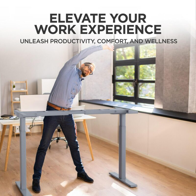 Uncaged Ergonomics 71-Inches Gray Modern/Contemporary Standing desk - Image 3
