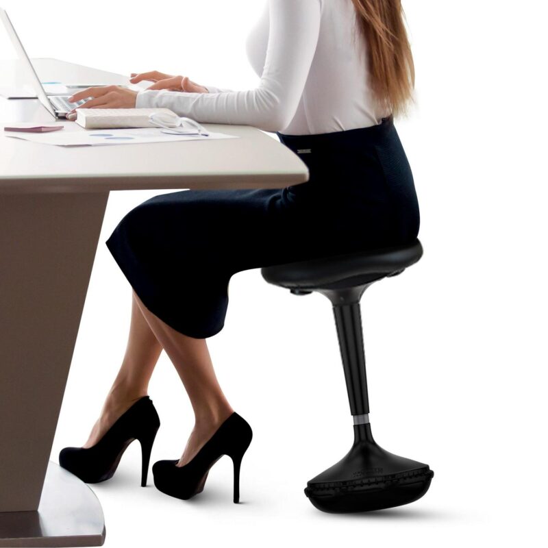 Uncaged Ergonomics Black Contemporary Ergonomic Adjustable Height Swivel Upholstered Desk Chair - Image 2