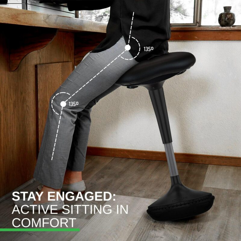 Uncaged Ergonomics Black Contemporary Ergonomic Adjustable Height Swivel Upholstered Desk Chair - Image 4
