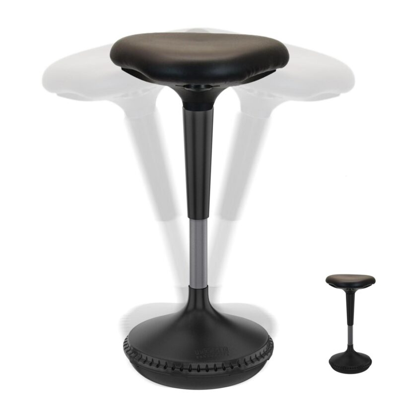 Uncaged Ergonomics Black Contemporary Ergonomic Adjustable Height Swivel Upholstered Desk Chair