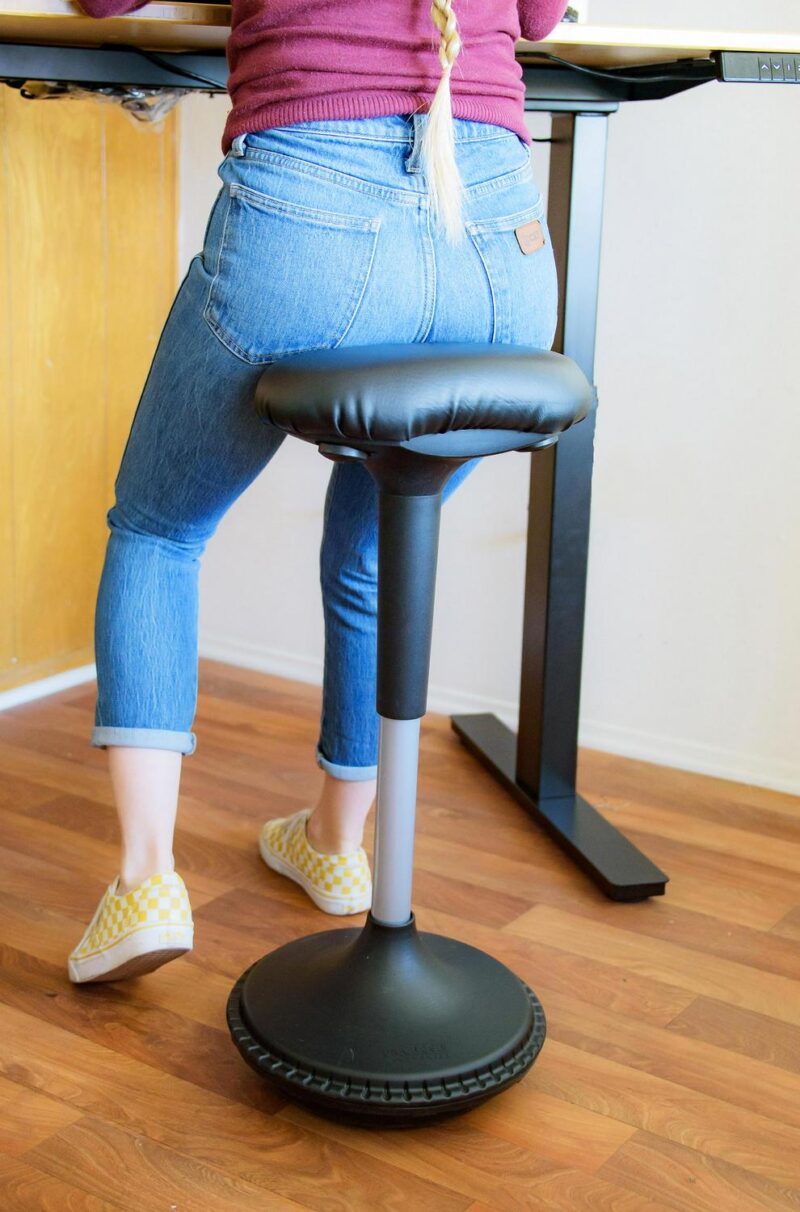 Uncaged Ergonomics Black Contemporary Ergonomic Adjustable Height Swivel Upholstered Desk Chair - Image 8