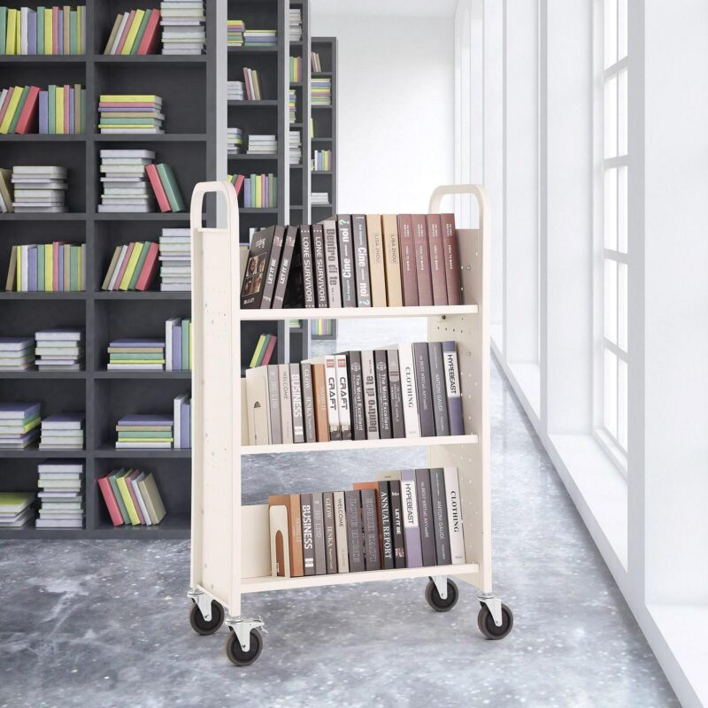 VEVOR White Metal 3 -Shelf Bookcase ( 15.2-in W x 49.2-in H x 31.1-in D ) Painted - Image 2