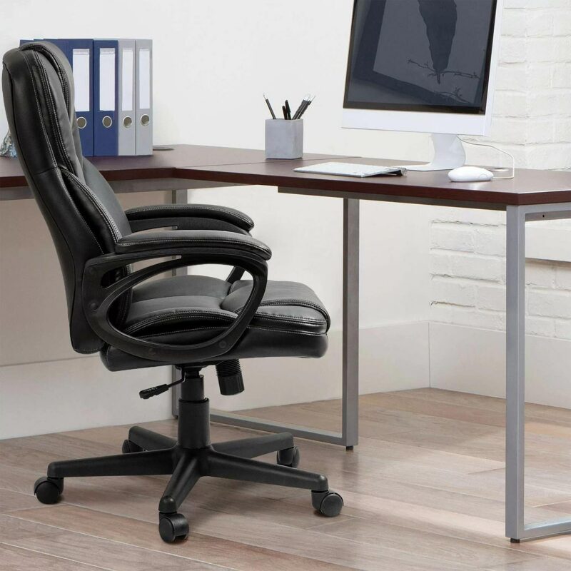 Vineego High Back PU Leather Executive Office Desk Chair Adjustable Ergonomic swivel Computer Chair with Lumbar Support and Armrest - Image 3
