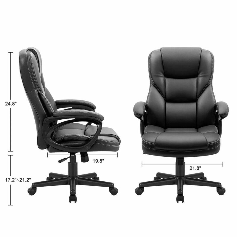 Vineego High Back PU Leather Executive Office Desk Chair Adjustable Ergonomic swivel Computer Chair with Lumbar Support and Armrest - Image 6